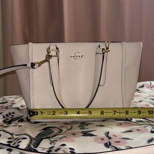 Coach Cream Mini Bag with Gold Accents